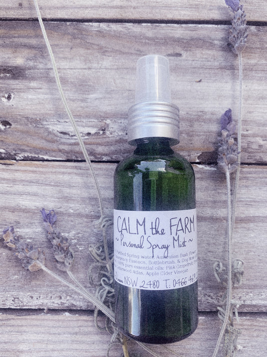 apothecary, personal spray mist, made with love, artisan, herbalist, aromatherapy, Ausflower essences, 100% organic pure essential oils, cedarwood atlas essential oil, pink grapefruit essential oil, bottlebrush flower essence, Emergency Essence flower remedy, calming, soothing, relaxing, emotional upset, comfort, reassurance, resilience, inner strength, courage.